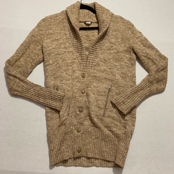 J. Crew Sweaters - J.Crew Tan Marled Shawl Collar Cardigan, Size M